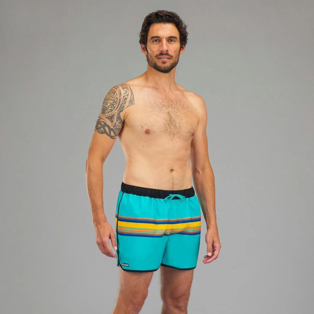 Surfing Short Boardshorts 100 - SUNSTRIPE