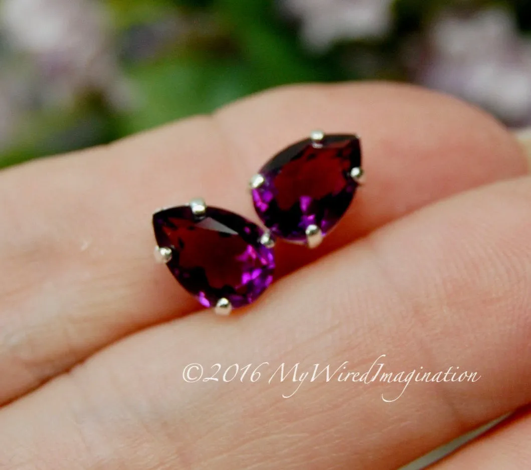 Swarovski Amethyst, Transparent 10x7mm, 2 Pieces, 4320 Pear Shape with Setting
