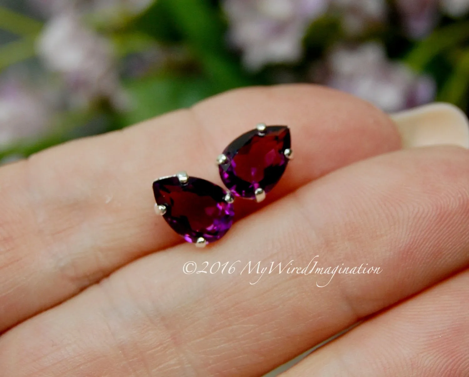 Swarovski Amethyst, Transparent 10x7mm, 2 Pieces, 4320 Pear Shape with Setting