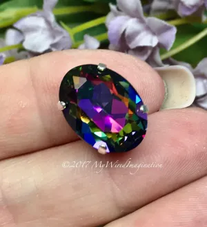 Swarovski Electra, Vitrail Watermelon, 18x13mm 4120 Oval, with Setting