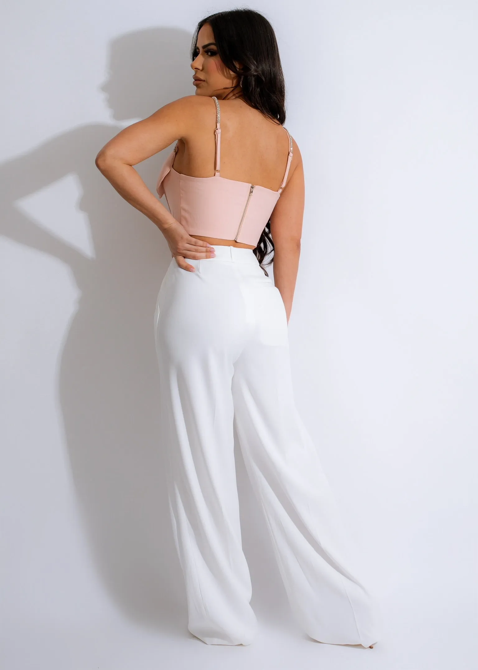 Sweet Lover Rhinestone Bustier Top Pink