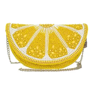 Tart Beaded Lemon Crossbody Handbag
