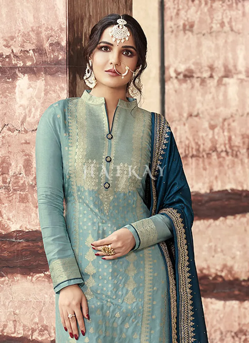 Teal Blue Salwar Suit