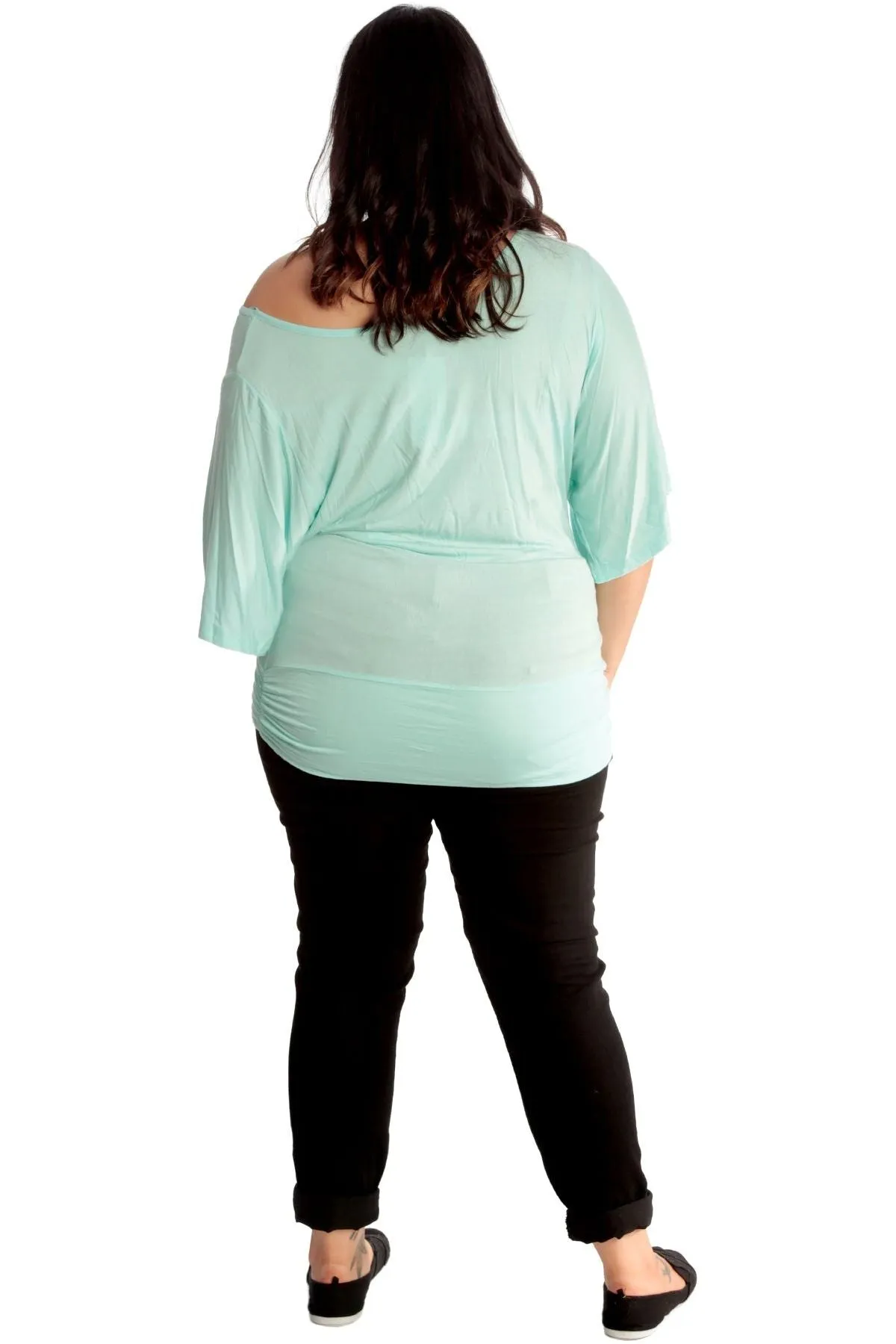Tiger Print Glitter Batwing Top