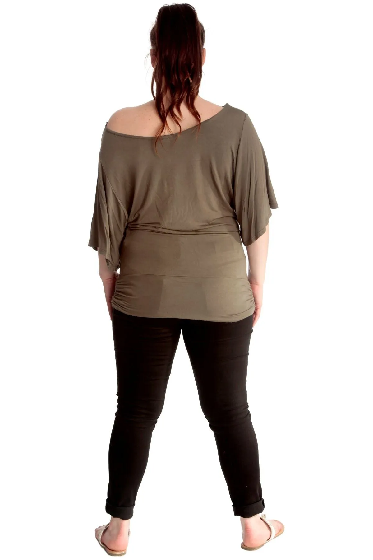 Tiger Print Glitter Batwing Top