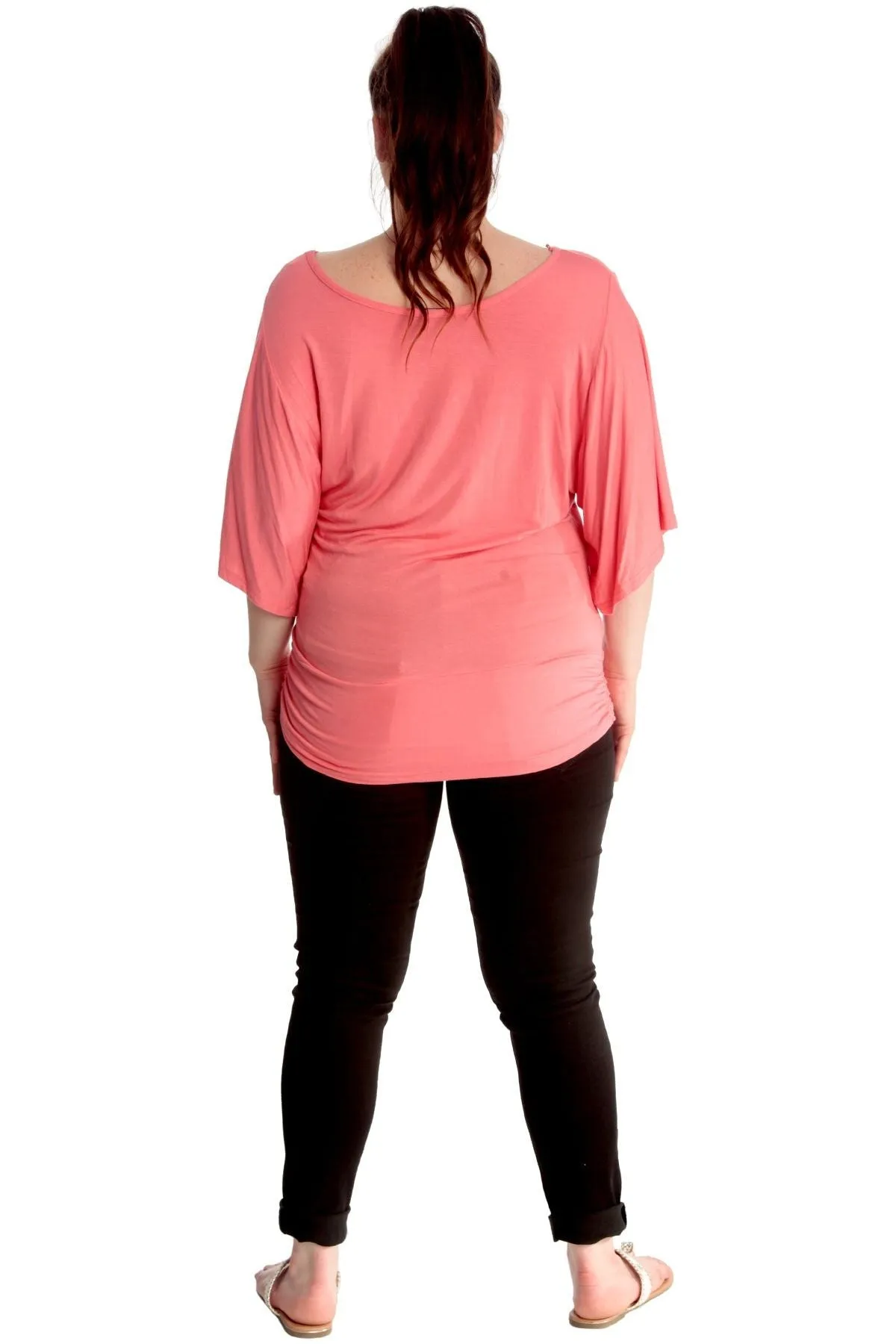 Tiger Print Glitter Batwing Top