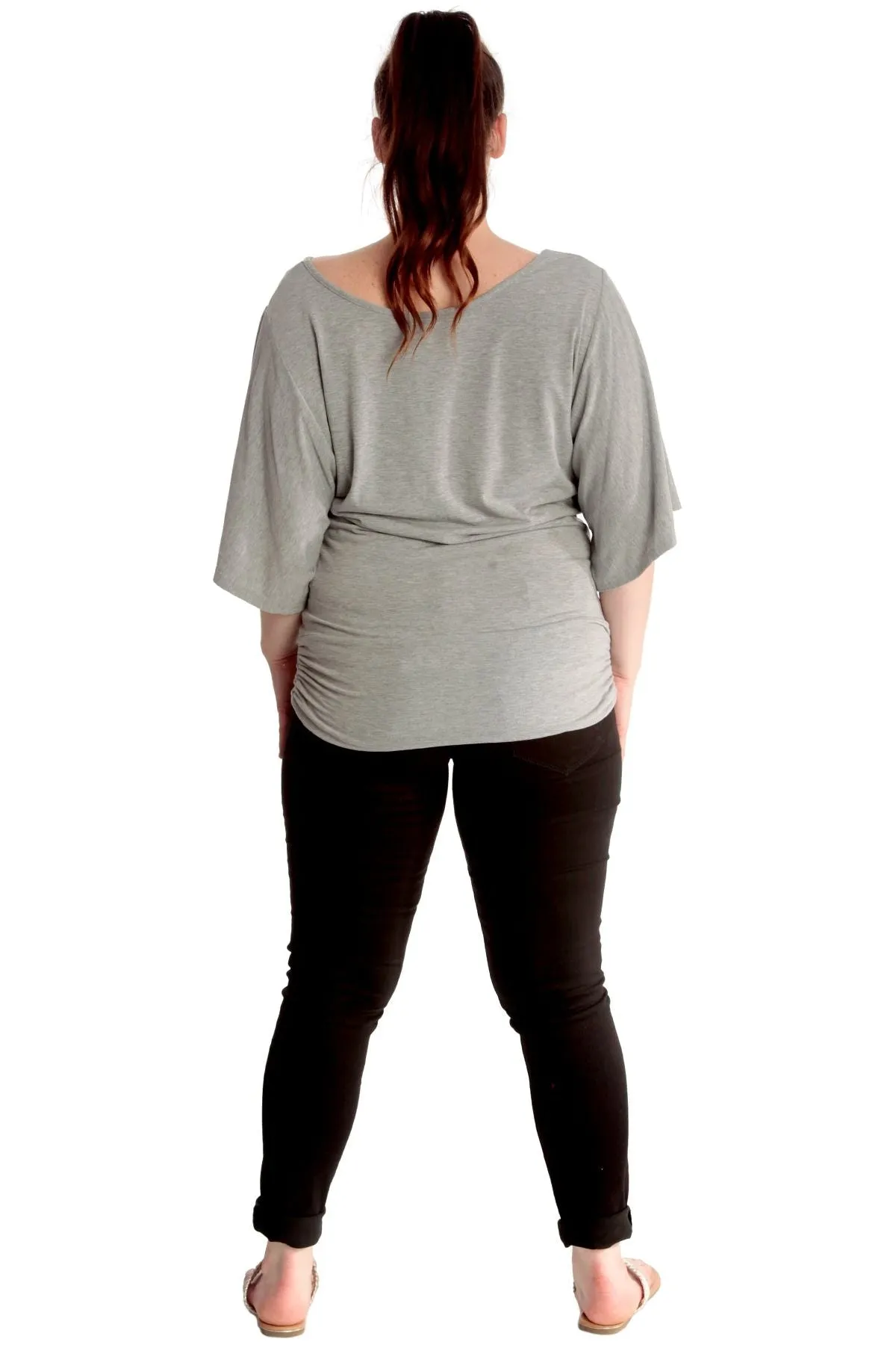 Tiger Print Glitter Batwing Top
