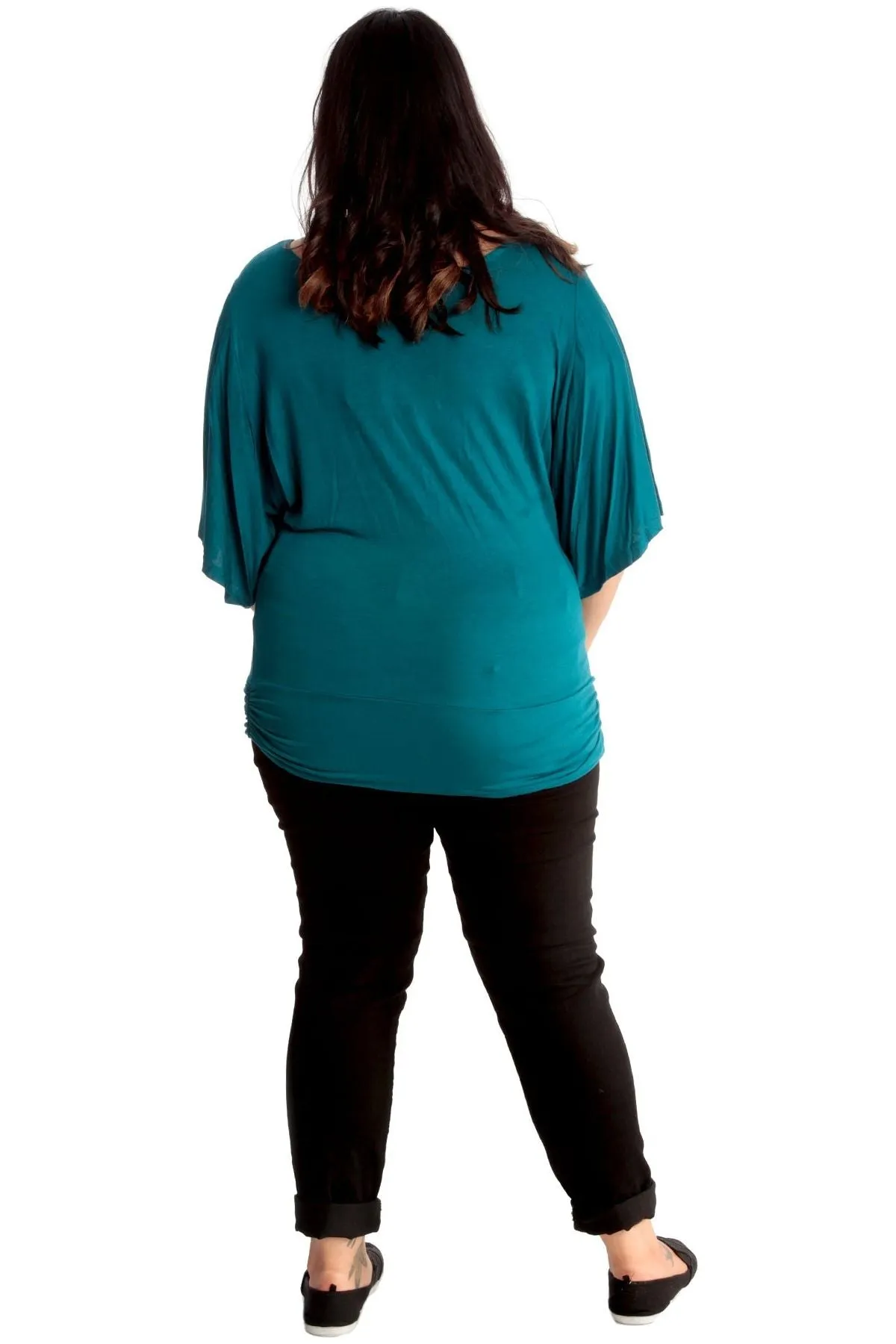 Tiger Print Glitter Batwing Top