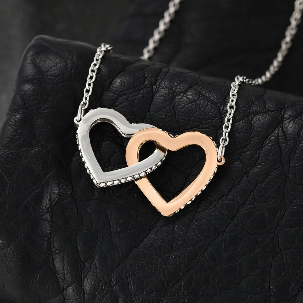 To My Daughter Love Mom Interlocking Heart Necklace
