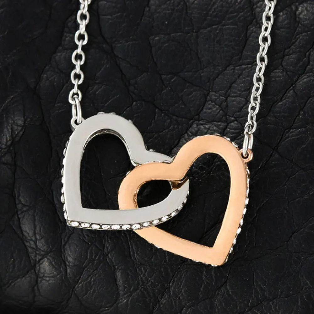 To My Daughter Love Mom Interlocking Heart Necklace