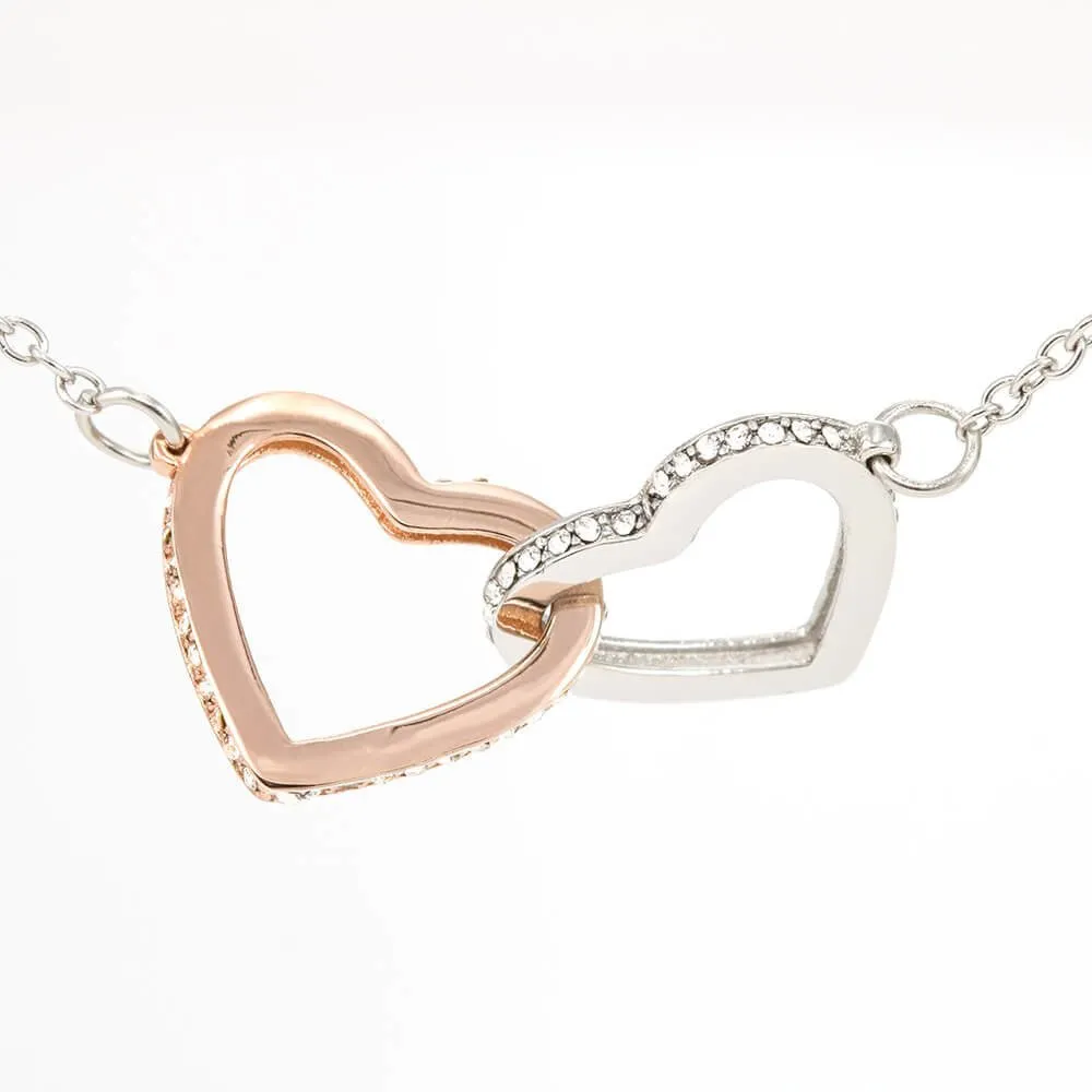 To My Daughter Love Mom Interlocking Heart Necklace