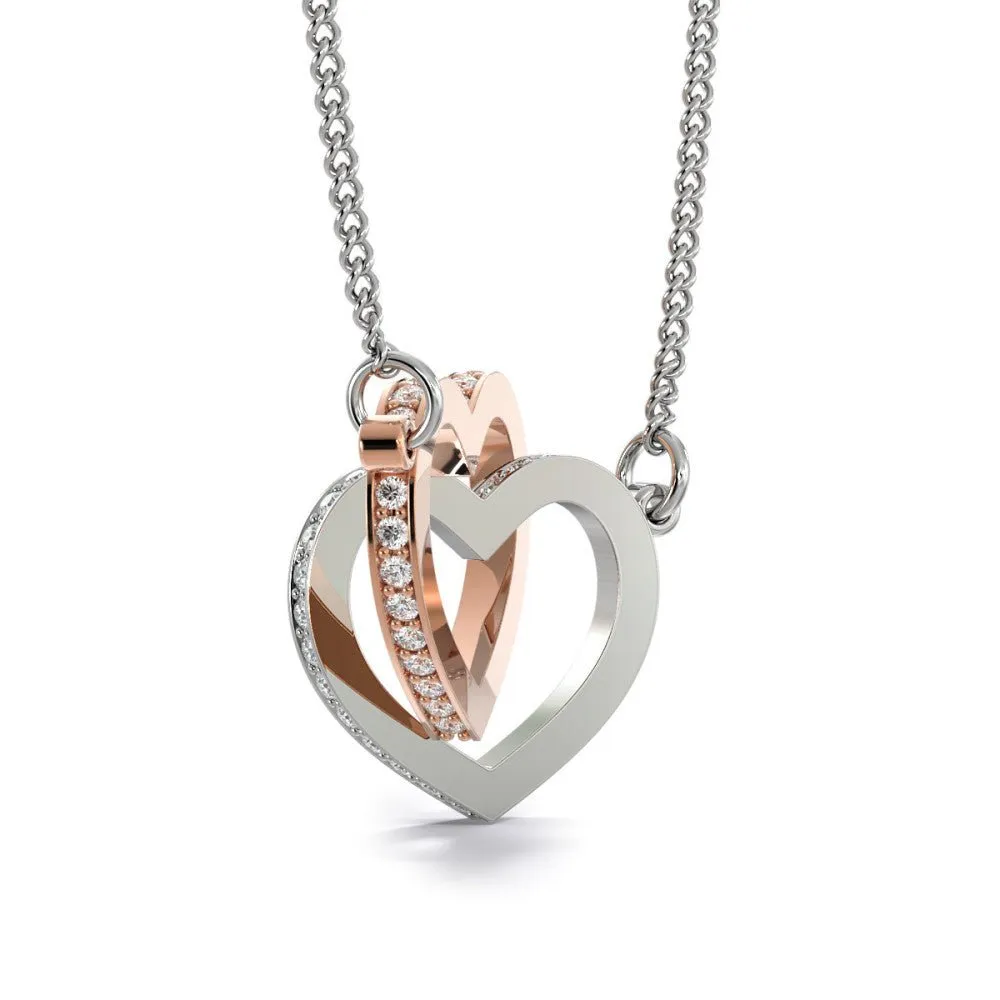 To My Daughter You Will Always Be My Baby Girl Love Mom, Interlocking Heart Necklace, Daughter Gift