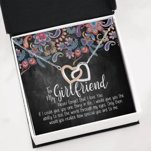 To My Girlfriend Interlocking Hearts Necklace