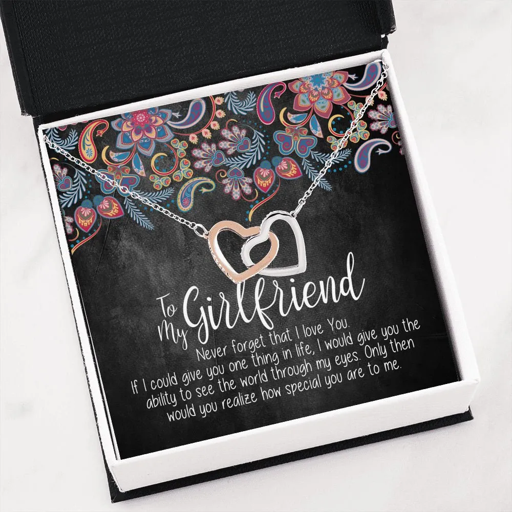To My Girlfriend Interlocking Hearts Necklace