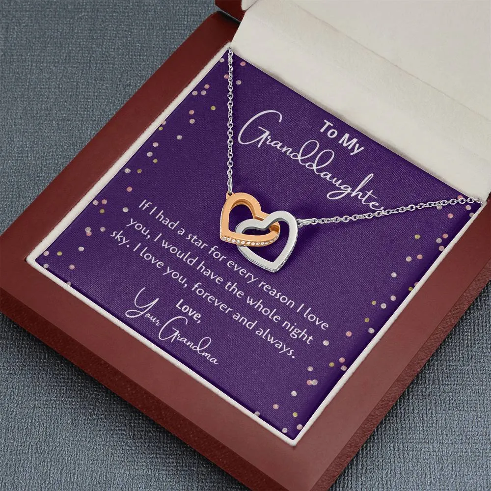 To My Granddaughter Interlocking Hearts Necklace