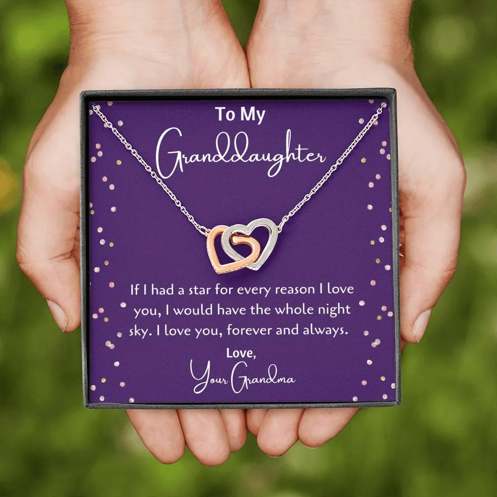 To My Granddaughter Interlocking Hearts Necklace