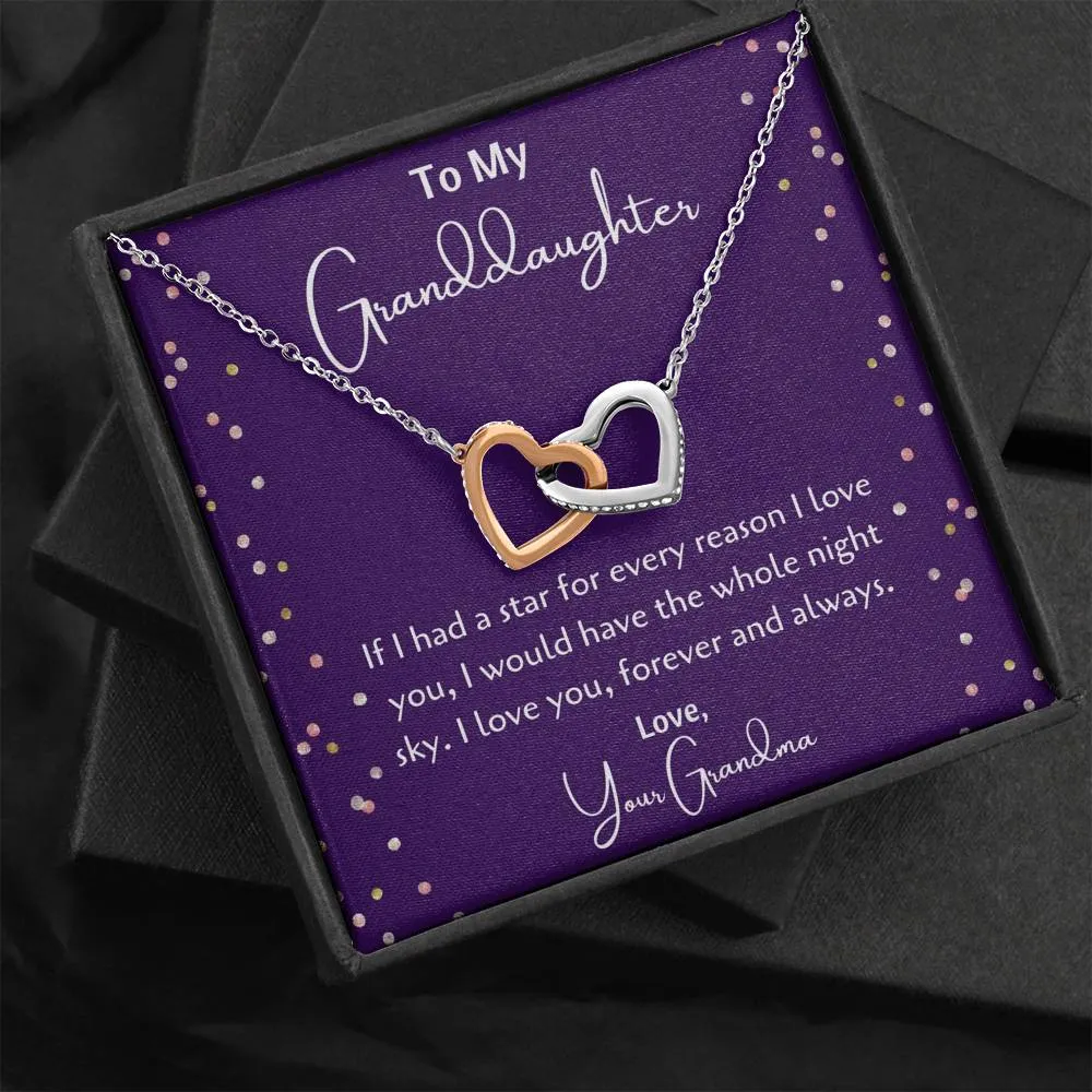 To My Granddaughter Interlocking Hearts Necklace