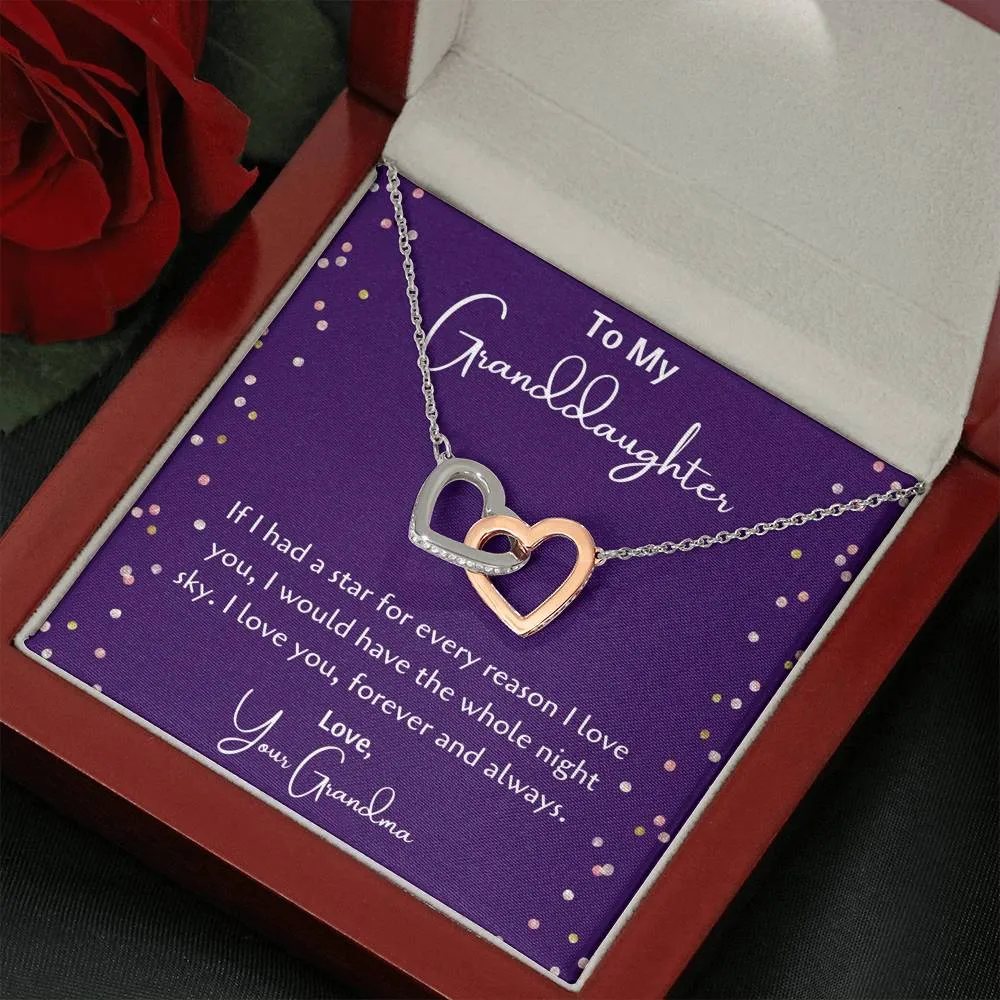 To My Granddaughter Interlocking Hearts Necklace