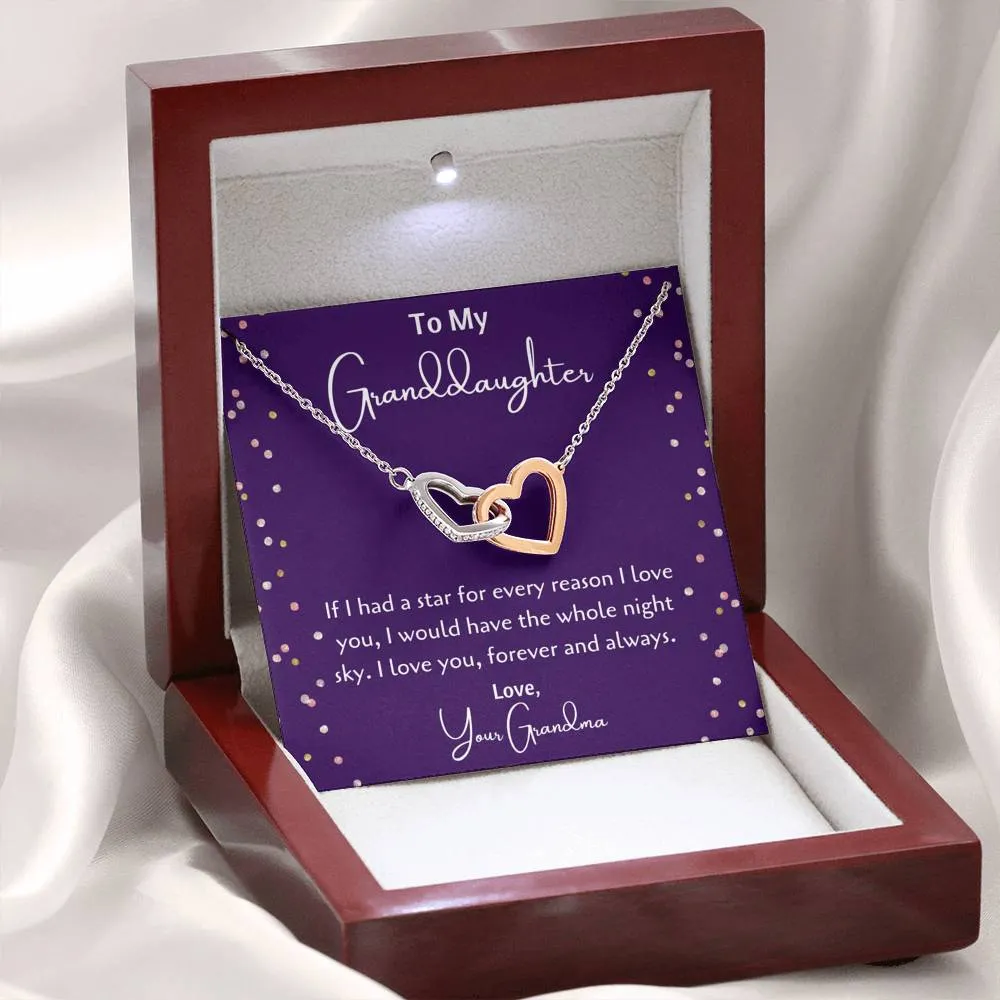 To My Granddaughter Interlocking Hearts Necklace