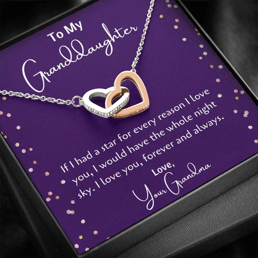 To My Granddaughter Interlocking Hearts Necklace