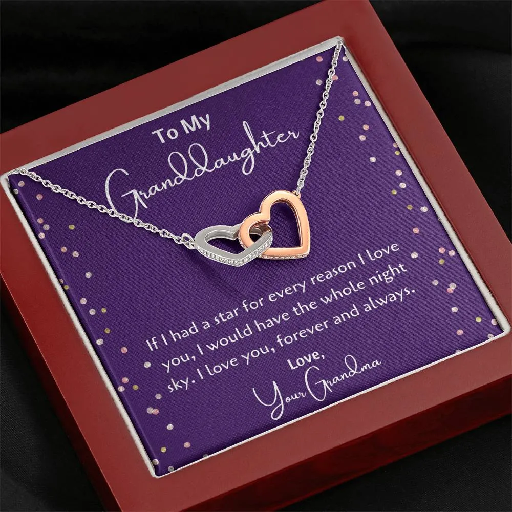 To My Granddaughter Interlocking Hearts Necklace
