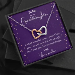 To My Granddaughter Interlocking Hearts Necklace