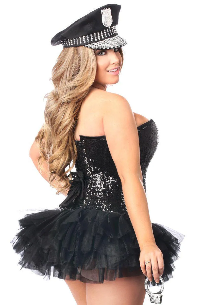 Top Drawer Plus Size 4 PC Sexy Cop Corset Costume