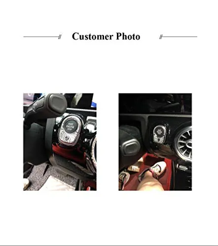 TopDall Crystal Bling Auto Start Engine Ignition Button Knob Ring Silver Sticker for Mercedes-Benz