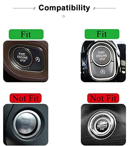 TopDall Crystal Bling Auto Start Engine Ignition Button Knob Ring Silver Sticker for Mercedes-Benz
