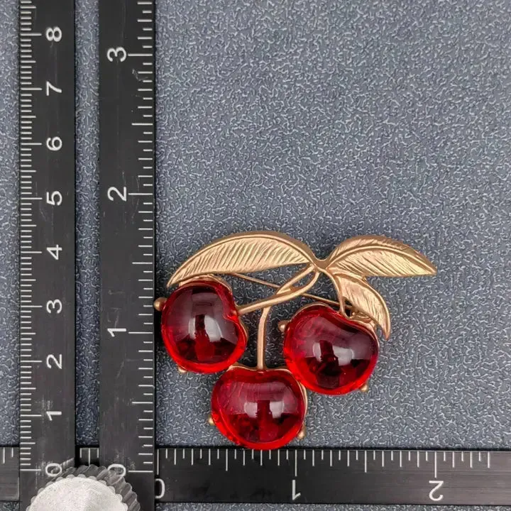 Triple Cherry Brooch
