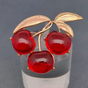 Triple Cherry Brooch