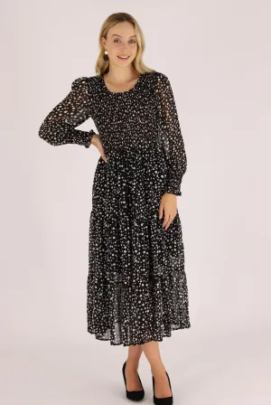Tuinona Polka Dot Dress In Black
