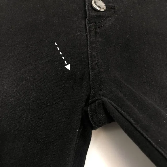 Veronica Beard Debbie 10&quot; Skinny Jeans Coal Rhinestone Buttons Black Size 25