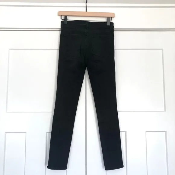 Veronica Beard Debbie 10&quot; Skinny Jeans Coal Rhinestone Buttons Black Size 25