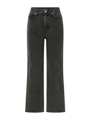 Veronica Beard Dylan Ankle High Rise Straight Jeans in Washed Onyx