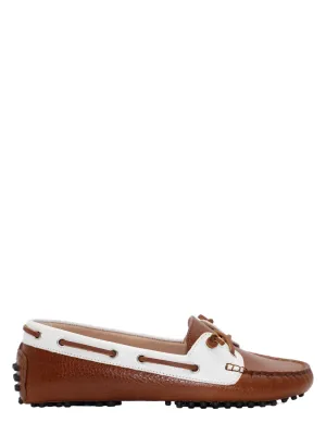 Veronica Beard Jia Boating Loafer in Whiskey/Coconut