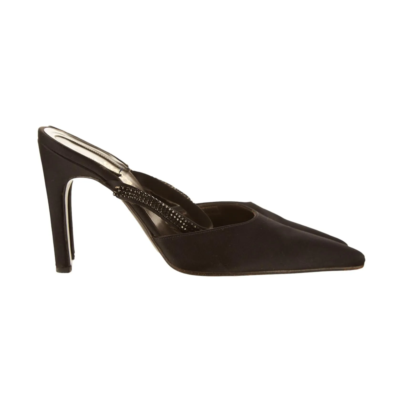 Versace Black Rhinestone Heels
