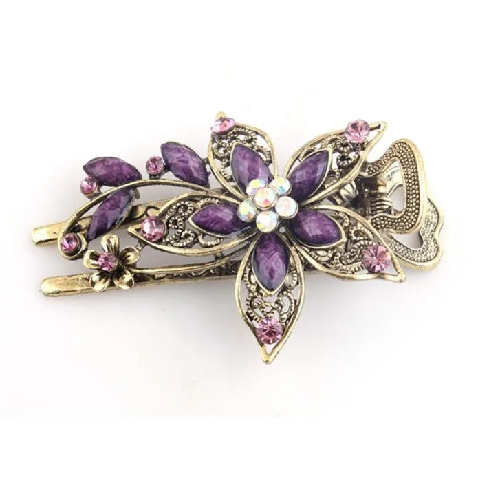 Vintage Jewelry Crystal Hair Clips Hairpins For Hair Clip Tools Blue