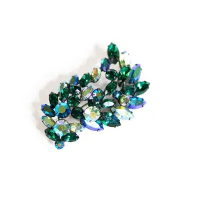 Vintage Regency Blue Green Aurora Borealis Brooch