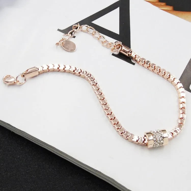 Vintage Rhinestone Bracelet Women's Rose Gold High quality Jewelry