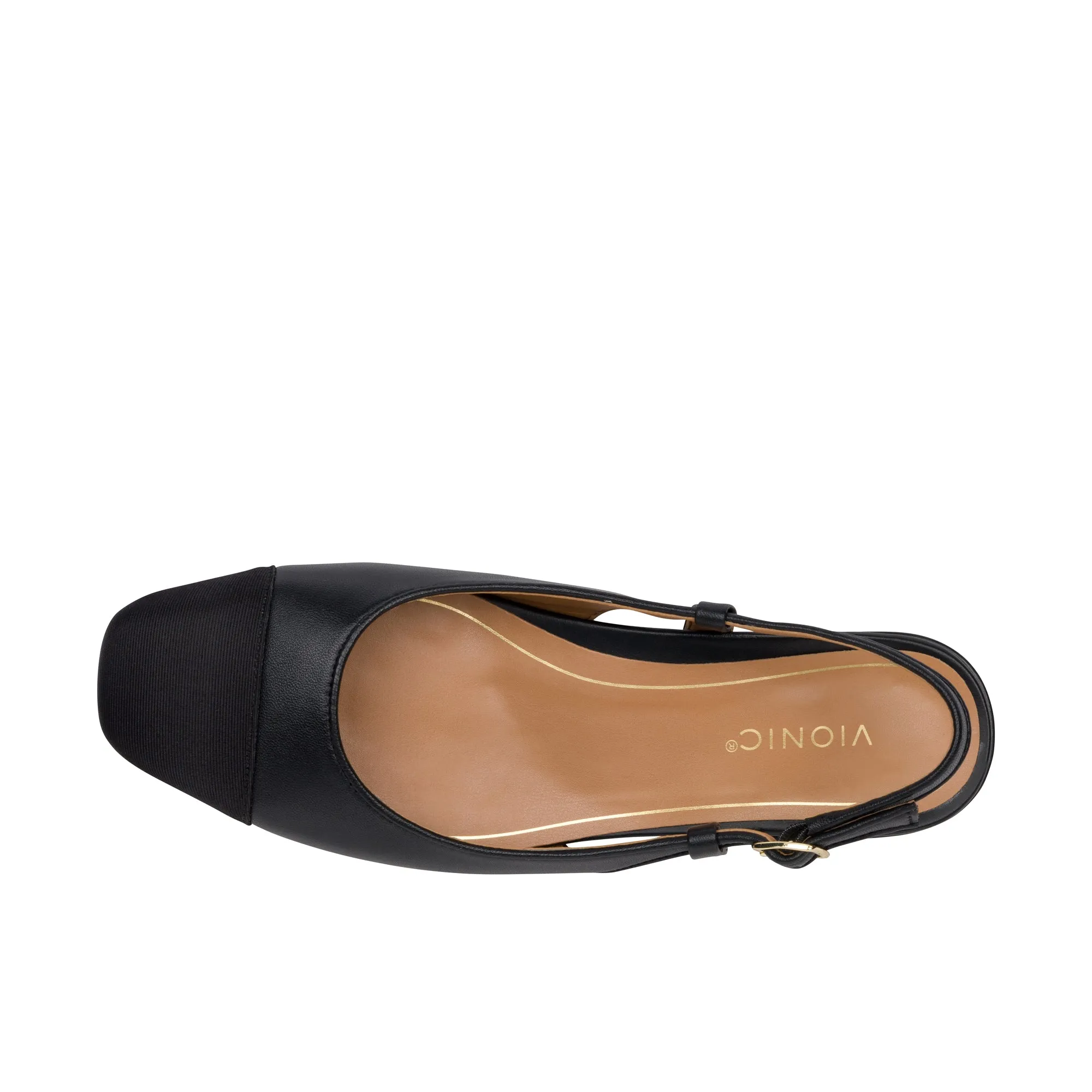 Vionic Womens Petaluma Slingback Flat Black