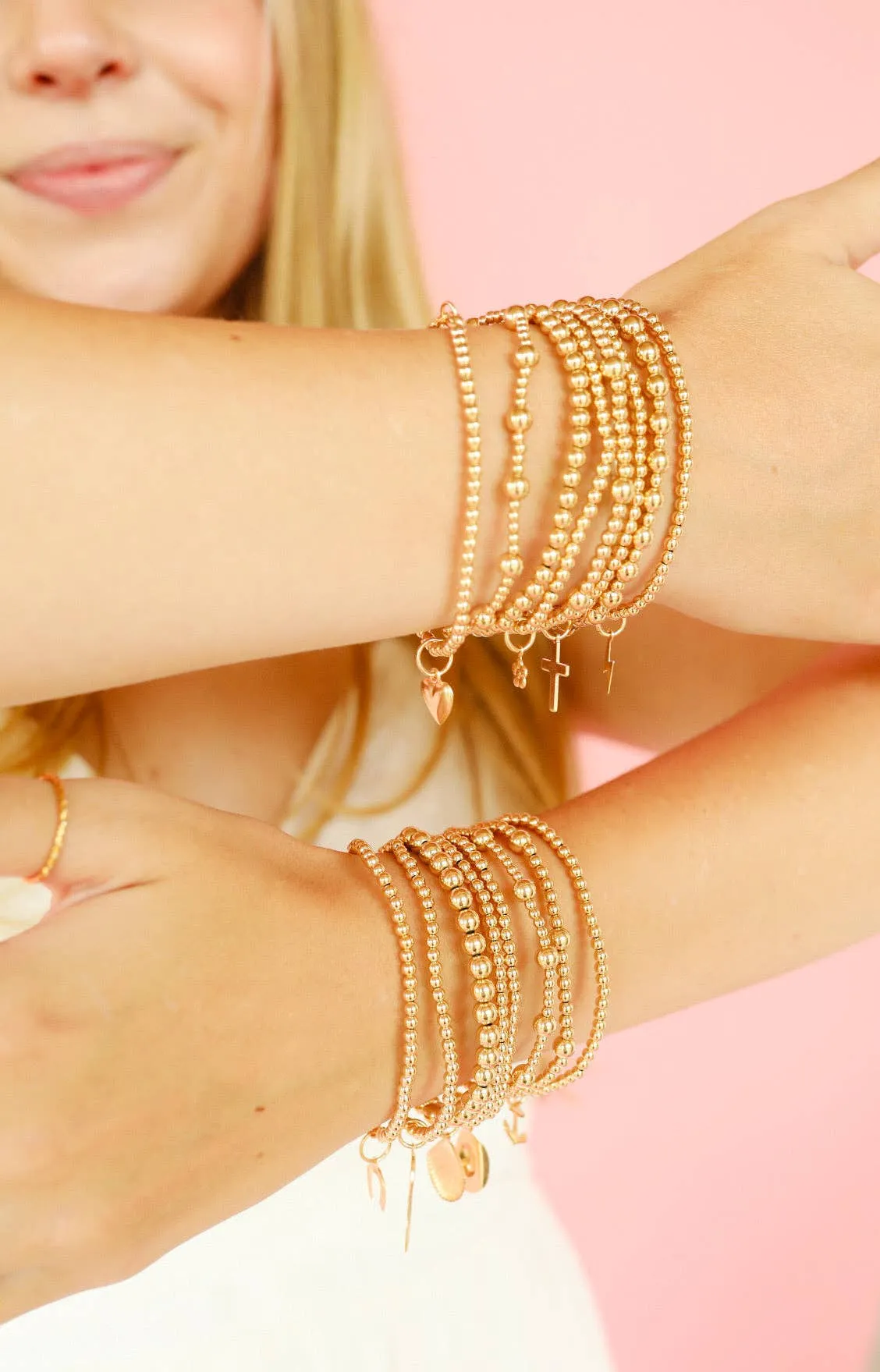 Virgin Mary Gold Charm Bracelet: Extended 7.25 inch