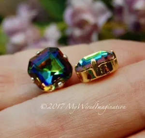 Vitrail Medium, Vintage Crystal, 10mm Fancy Square Octagon 4671 with Setting