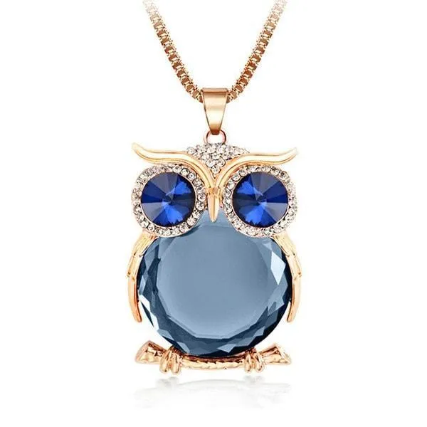 Vivy Owl - Rhinestone Crystal Owl Necklace Promo