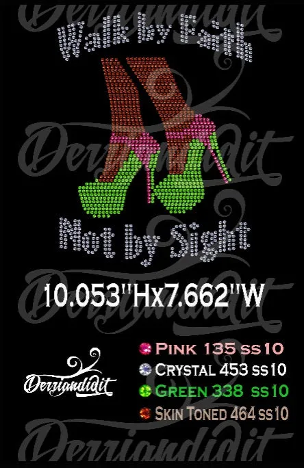Walk by Faith Not by Sight Rhinestone Design/ Christian Instant Download Rhinestone Design/Walk by Faith Not by Sight  Rhinestone Template