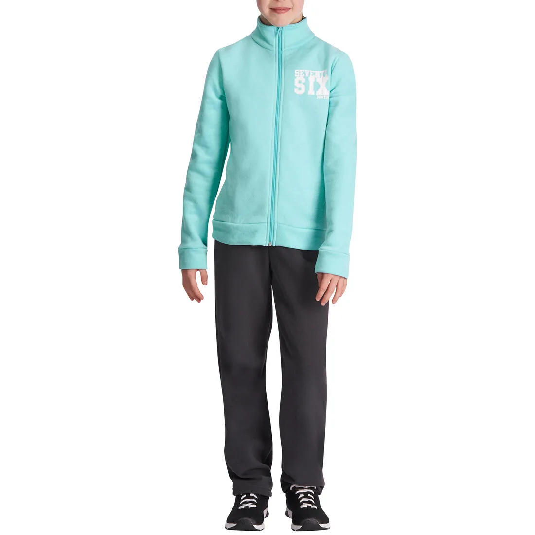 Warm'y Zip Girls' Zip-Up Fitness Tracksuit