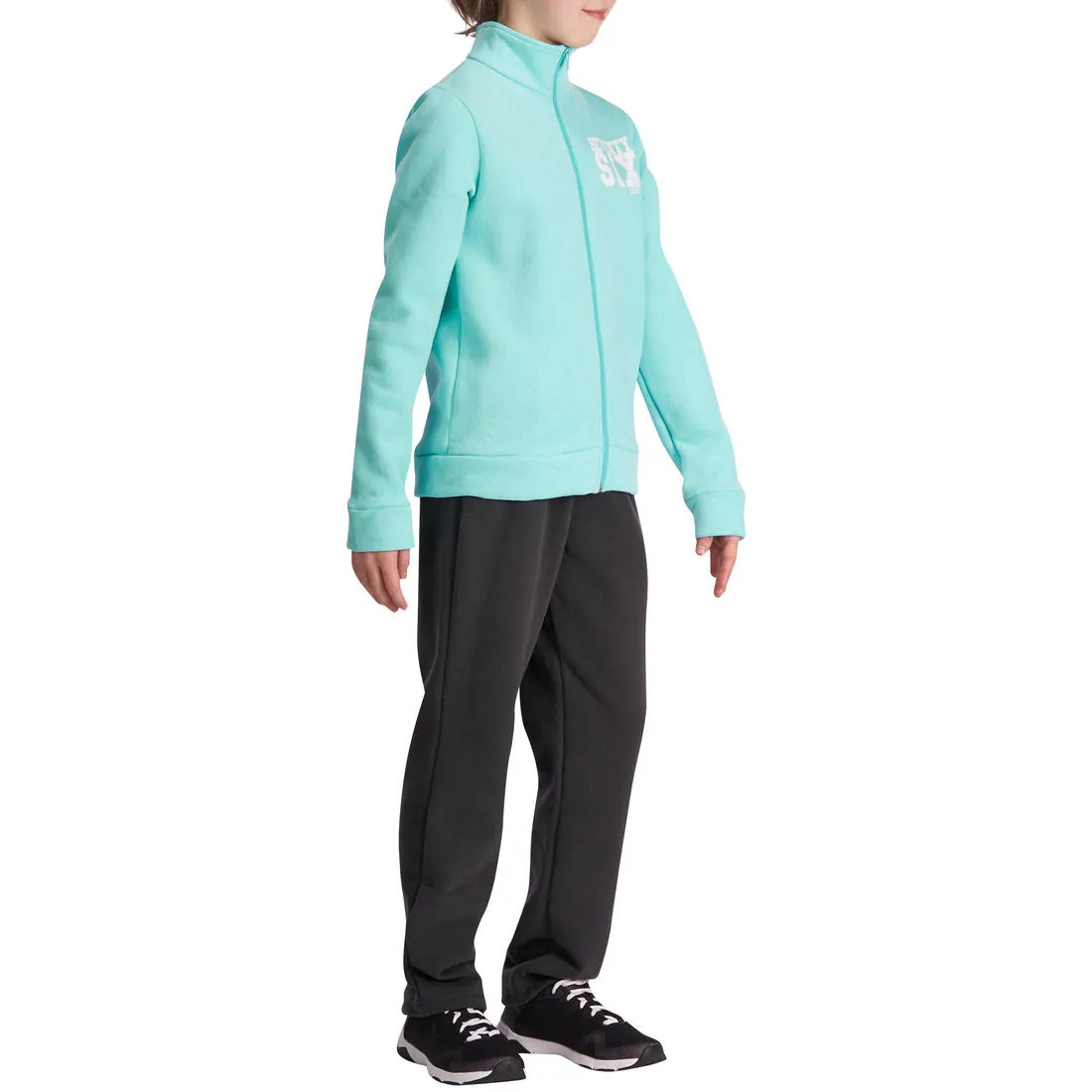 Warm'y Zip Girls' Zip-Up Fitness Tracksuit