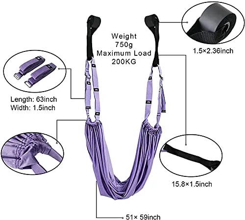 Whixant Aerial Yoga Hammock, Yoga Swing Pilates for Antigravity Yoga Inversion, Antigravity Ceiling Hanging Yoga Sling, for Beginners & Advanced
