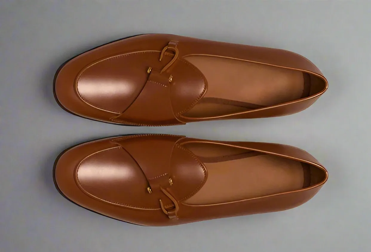 Wine Brown Leather Palmela Horsebit Loafers - Loafers