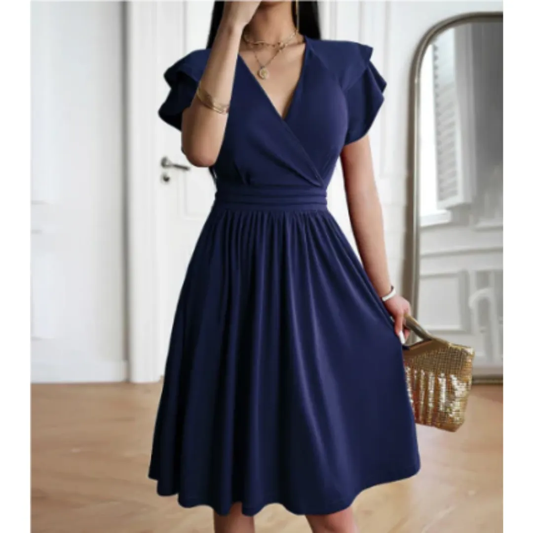 Women's Elegant A Line Wrap Dress | Midi